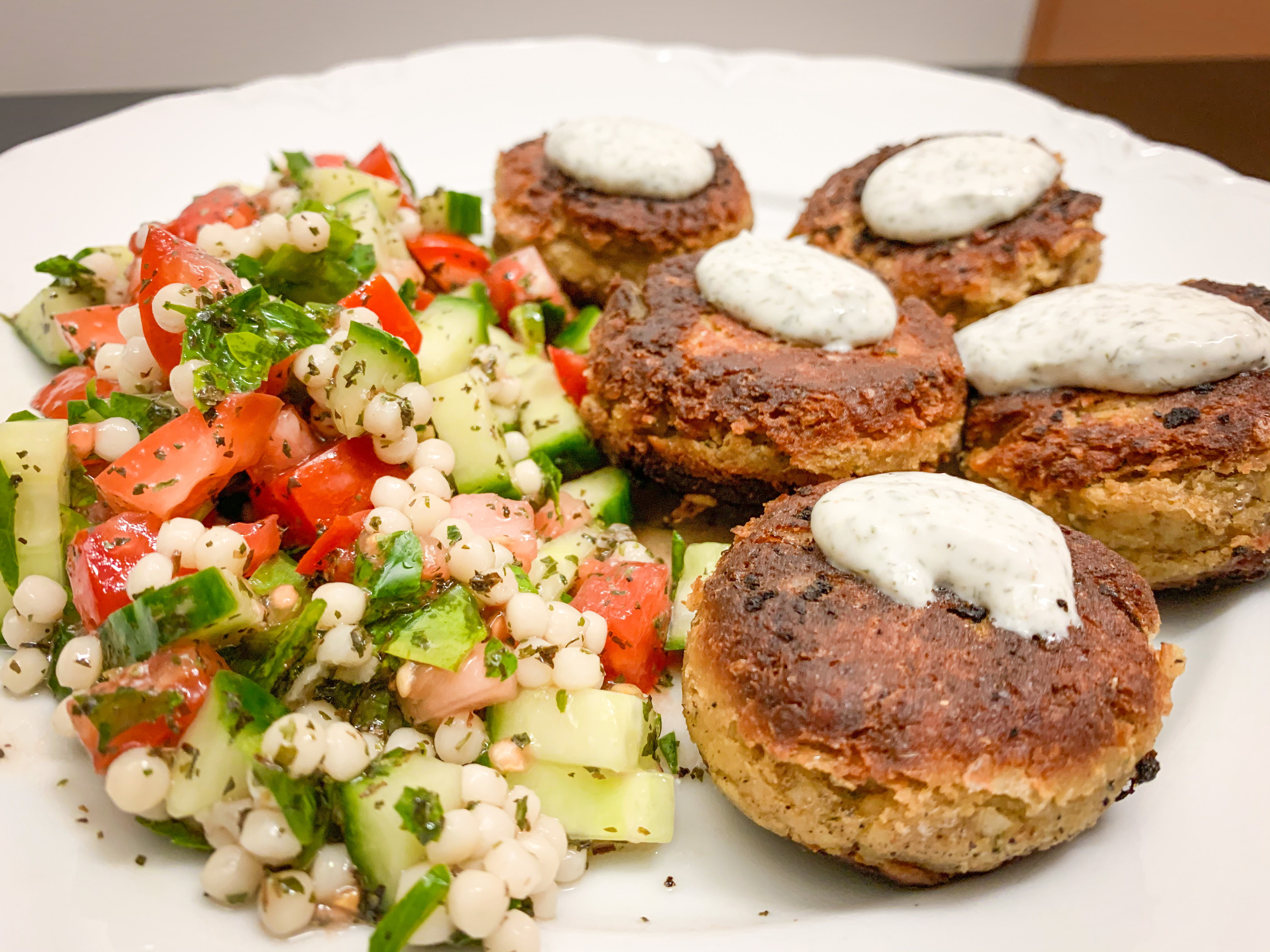 Falafel with Dill sauce and Tabbouleh